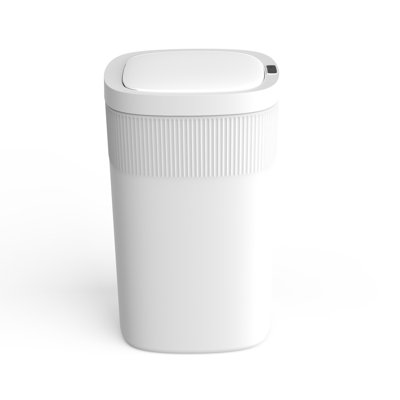 Ninestars Toe Tap and Automatic Motion sensor Trash Can for Kithch, 13.2Gal 50L White, Tap Anywhere Opening Garbage Can, Plastic, DZT-50-36WH