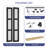 3-Lite Frosted Glass and Black Manufactured Wood Bi-Fold Doors with Hardware Kit-107282177