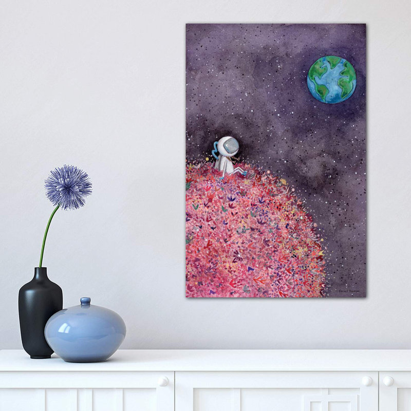 Sitting On A Flower Moon by Rachel Nieman - Wrapped Canvas Painting, 45.72cm H x 30.48cm W x 1.91cm D