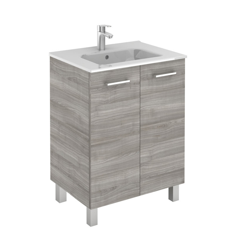 Logic 27.6'' W Single Vanity, Sandy Gray