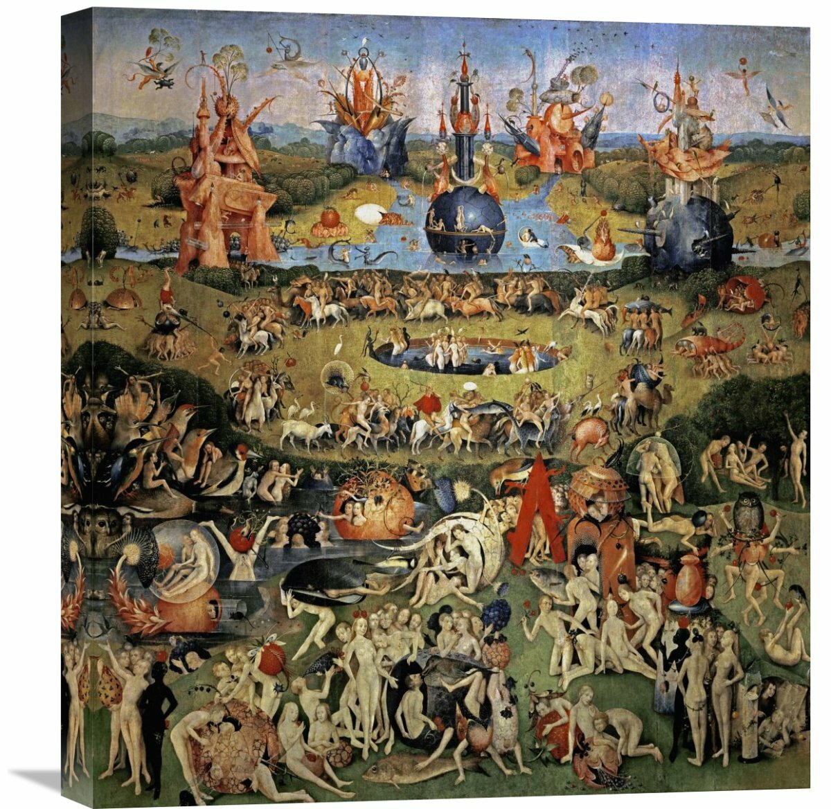 The Garden Of Earthly Delights Centre Panel On Canvas by Hieronymus Bosch Print