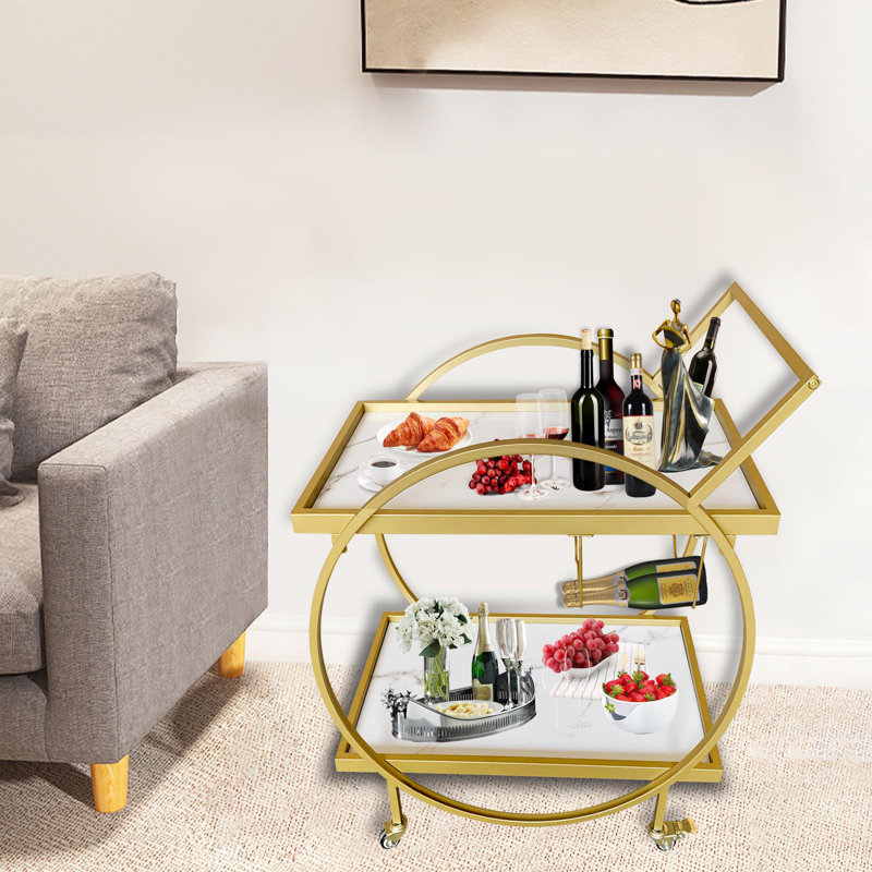 Barram Metal Bar Cart, Gold