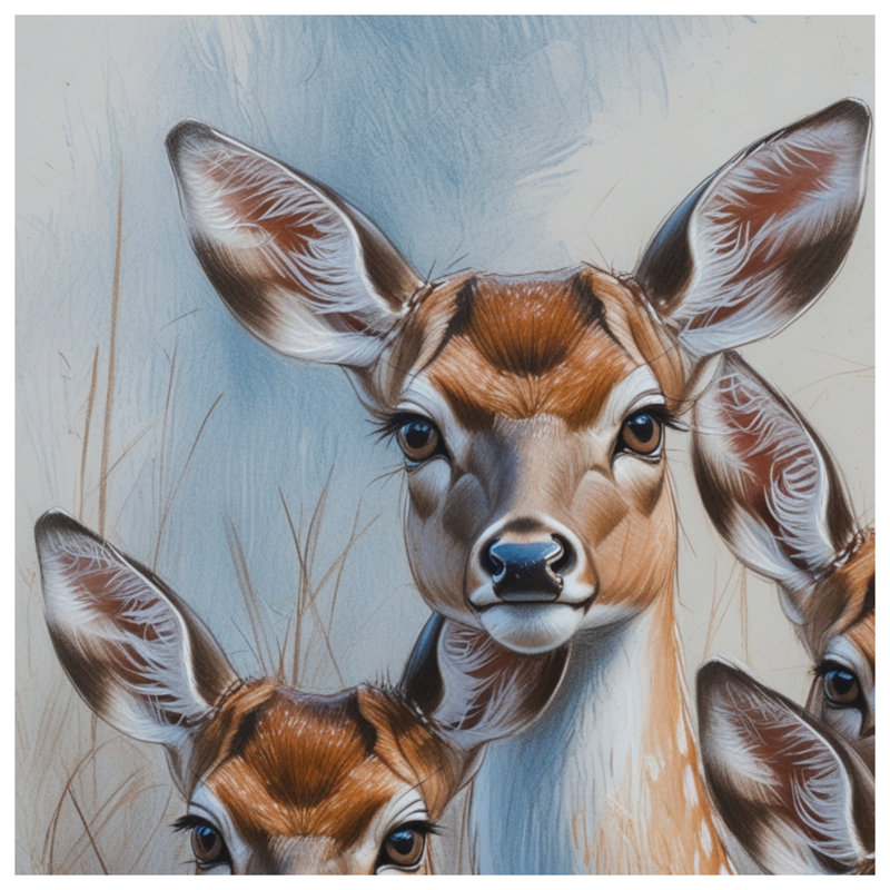Groupe de couvertures à motif de cerfs, 50 po L x 60 po H