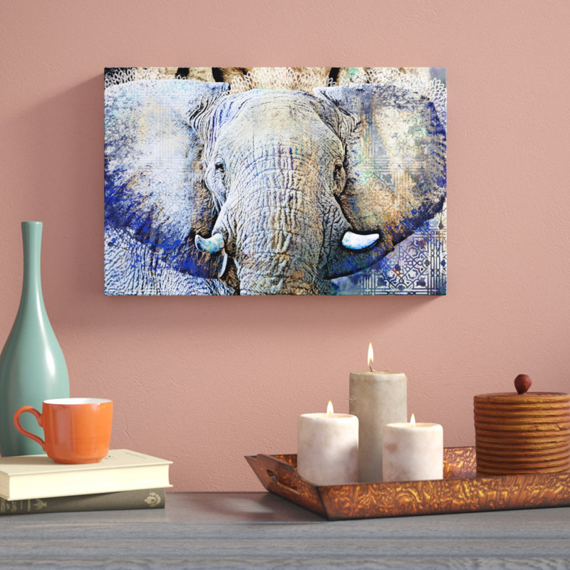 «Purple Elephant», impression sur toile, H 12 po x l 18 po