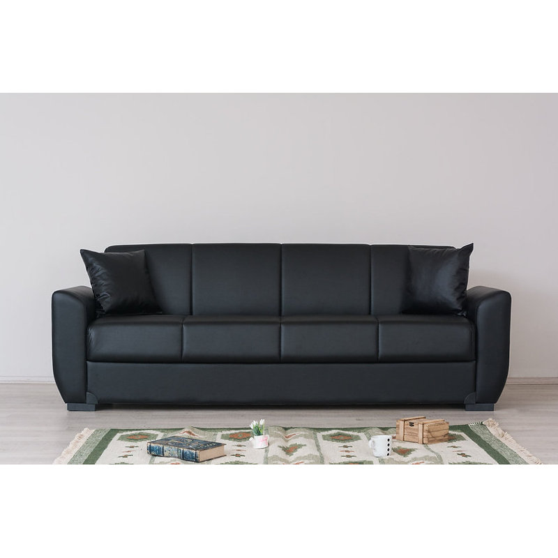 Canapé-lit convertible en cuir Lola , 32" H x 88" W x 32" D