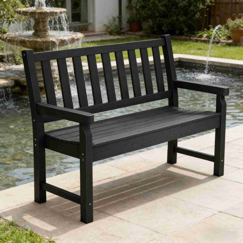 Banc de patio en PEHD, Noir