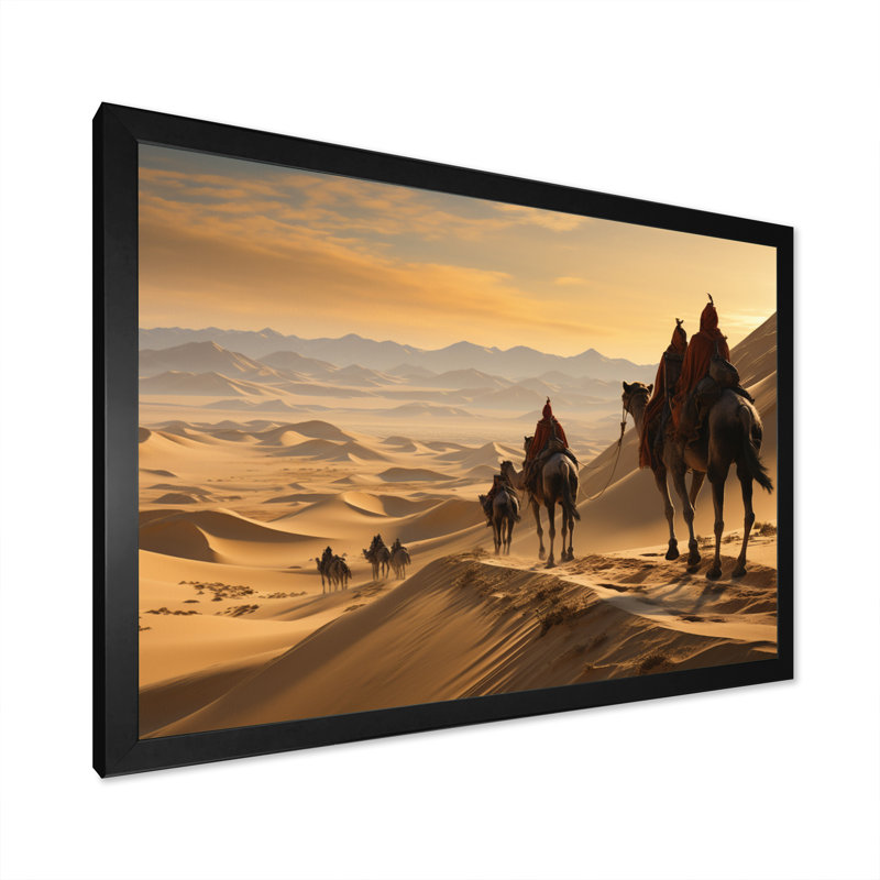 Asian Art Silk Road V, reproduction d'art sur toile, H 12 po x l 20 po x P 1 po, Cadre photo noir