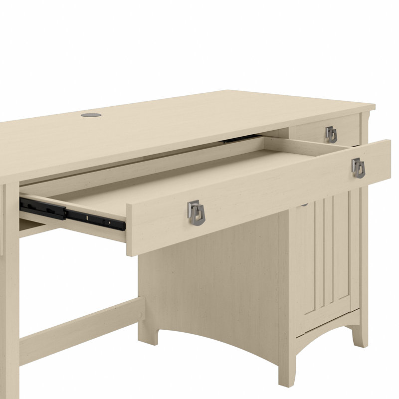 Bureau avec rehausse Salinas, Blanc antique