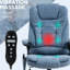 Blue Office Chair With Adjustable Seat & Vibration Massage - Support Your Back High And Reclining Functions Improve Posture Relaxation