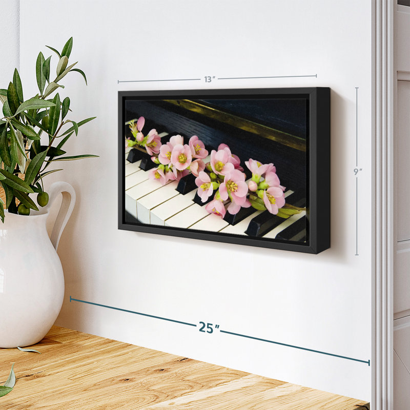 Flowers On Piano Canvas Print, 9" H x 13" W