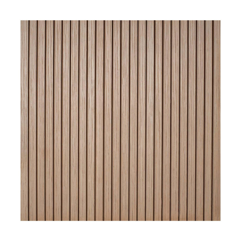 Panneau de tambour décoratif mural en placage de chêne blanc brut sans finition 4 pi de largeur x 8 pi de hauteur x 5/32 po d'épaisseur avec lattes de rainure de 30 degrés - flexible