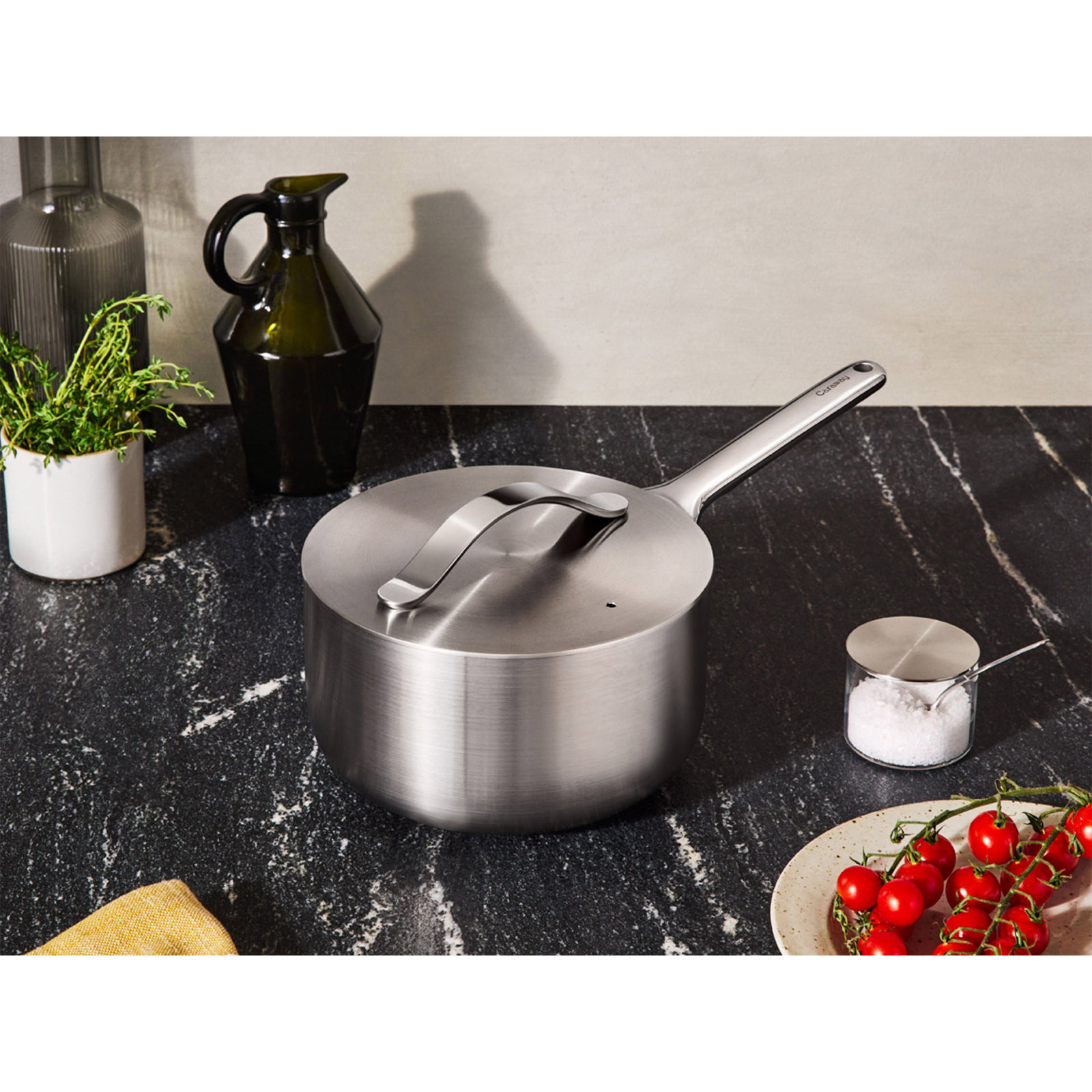 Caraway 3Qt Stainless Steel Saucepan W/ Lid, 3 quarts