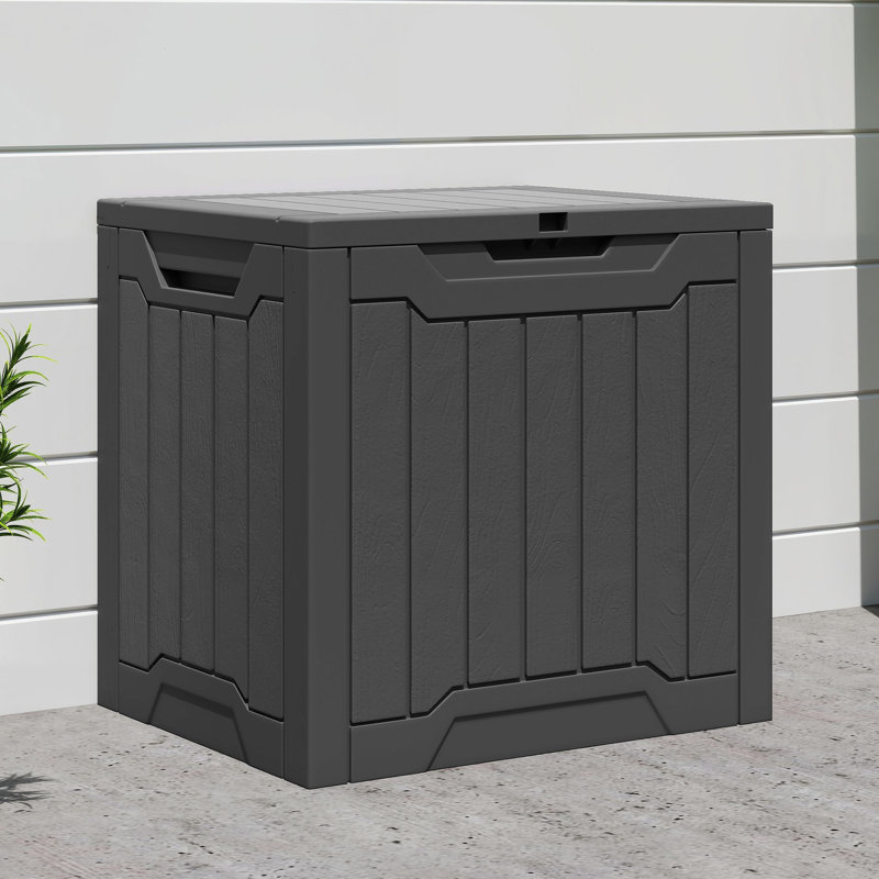 17 Stories 56cm W 118L Lockable Deck Box, Black