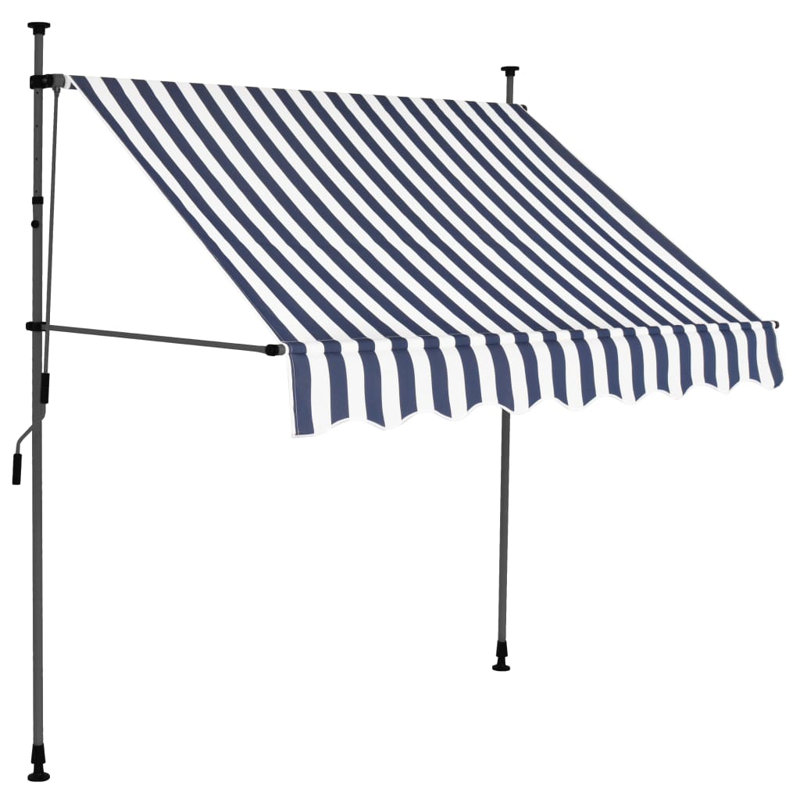 Dakota Fields 120cm D Polyester Cover Retractable Window Awning, 2m W x 1.2m D, Blue