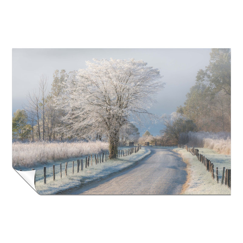 Windy Cold Morning Lonely Road - No Frame Print, 51cm H x 76cm W