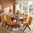 Turfed Linen Upholstered Dining Chair Armless Parsons Side Chair With Solid Wood Legs-2011791594
