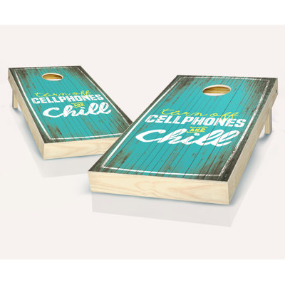 2' x 4' Turn off Cellphones Solid Wood Cornhole Set with Bags