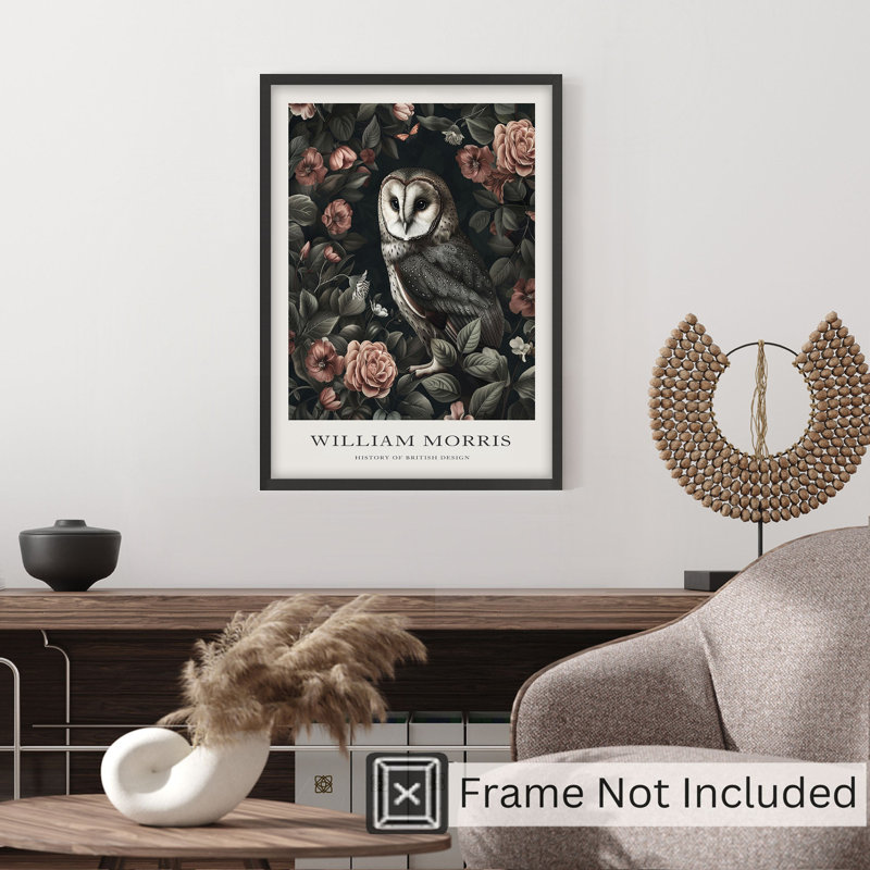 Animaux, reproduction d'art sans cadre William Morris Owl I Cottage