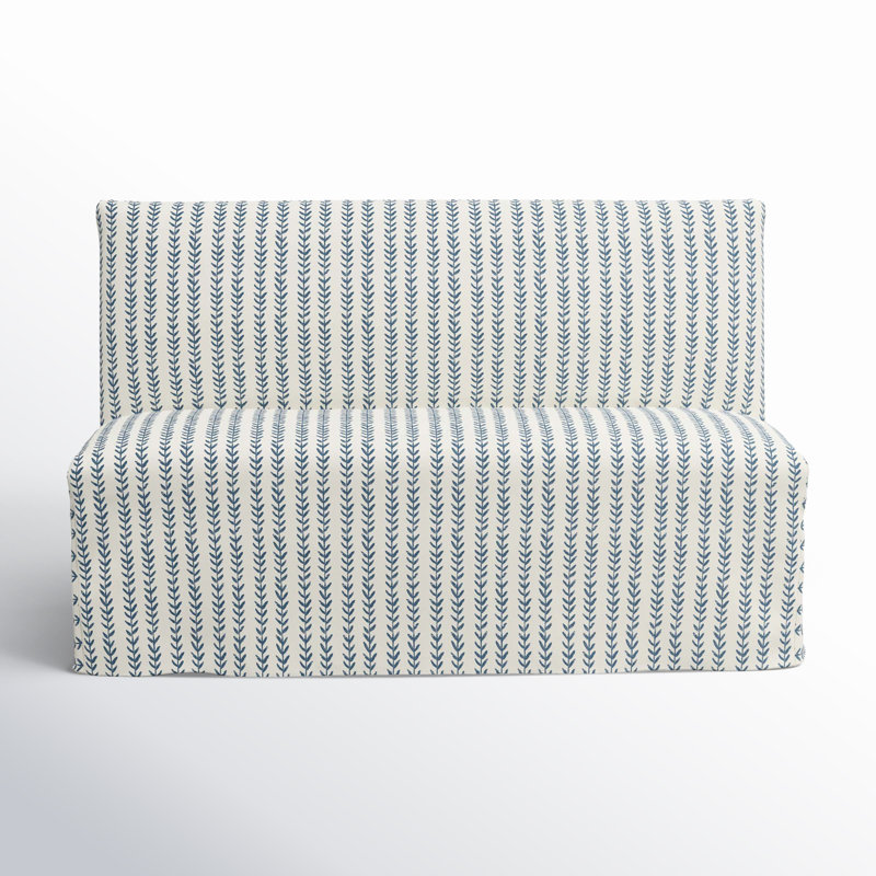 Banc de salle à manger Ivka, Rayures à motif de vigne bleu cendré