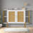Modern Elegant 2-Door Curved Buffet Sideboard Cabinet Dining Cabinet with Adjustable Shelves | Gold Trim & Handwoven Rattan Doors | Stylish Storage for Dining Rooms & Kitchens-1708047388