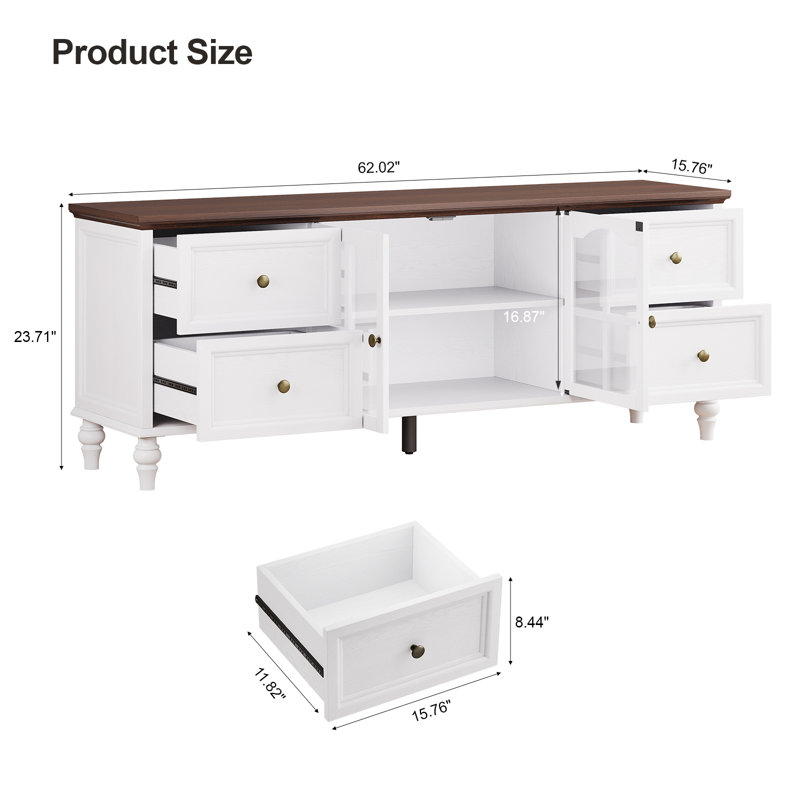 Ensemble de table de salon et de meuble télé 2 pièces, White