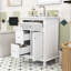 Meuble-lavabo simple contemporain en bois avec lavabo en céramique, tablette réglable et tiroirs de rangement-1408622237