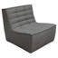 Chaise sans accoudoirs Marshall en tissu gris