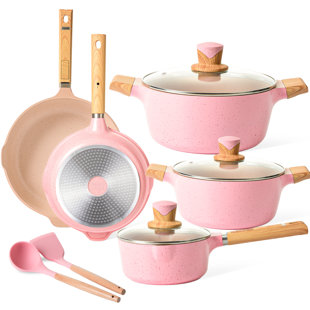 Moss & Stone Copper Pots And Pans Set Nonstick, Removable Handle Cookware,  Stackable Pots And Pans Set, Dishwasher safe, Induction Pots And Pans