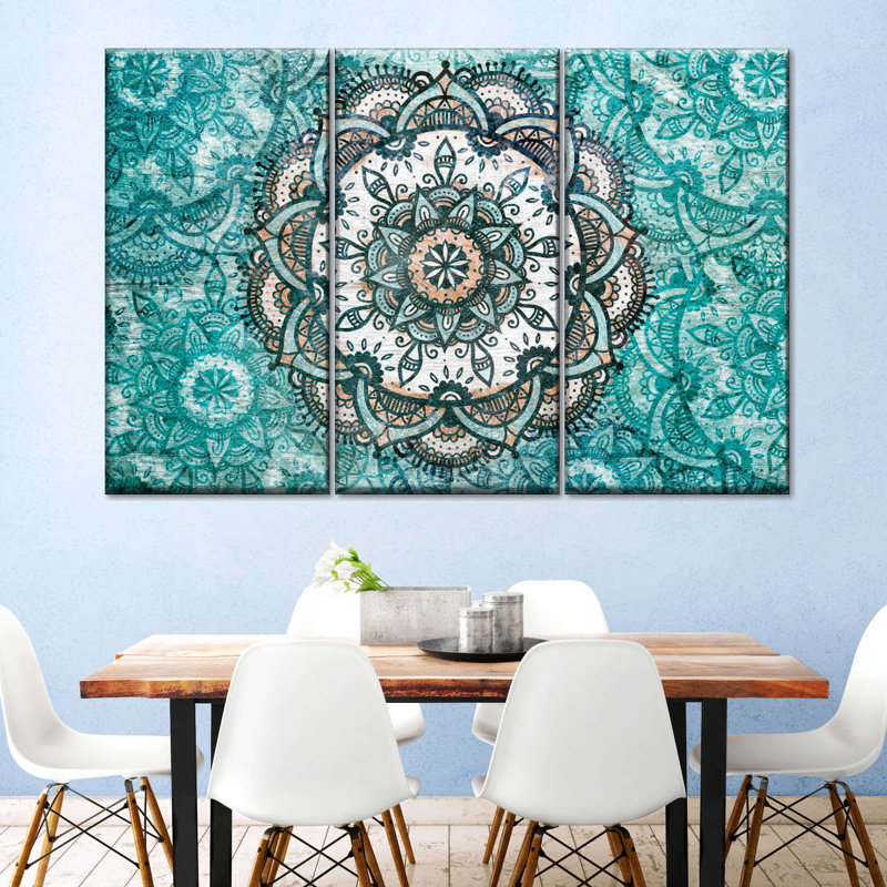 Impression sur toile turquoise, H 36 po x l 57 po x P 1,25 po