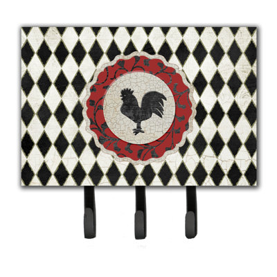 Coq harlequin et porte-laisse et crochet à clé