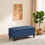 Banc en polyester 36,25 pouces avec salon et finition bleue, 14,3 x 6,2 x 6,2 po-134089962