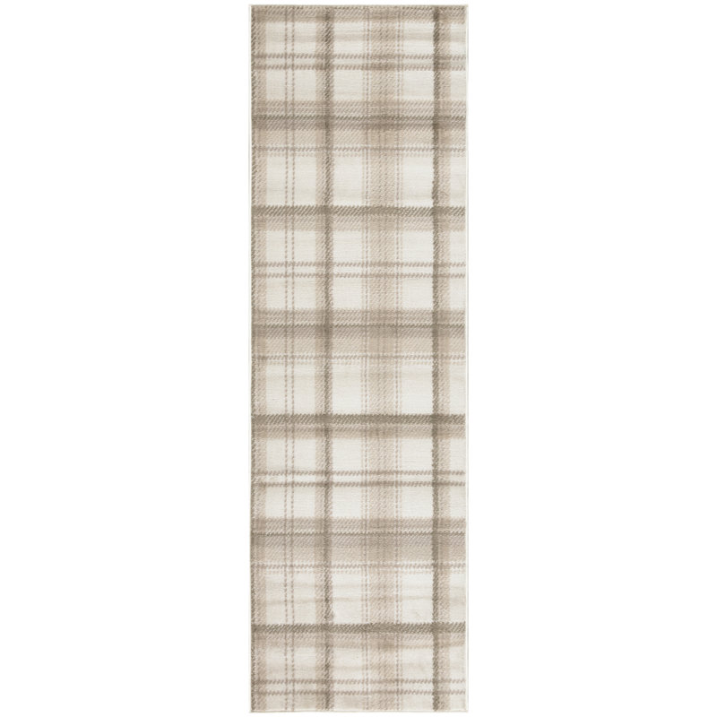 Tapis rectangulaire en polypropylène tissé à la machine Yeraldo, Tapis de couloir 2 pi 3 po x 12 pi