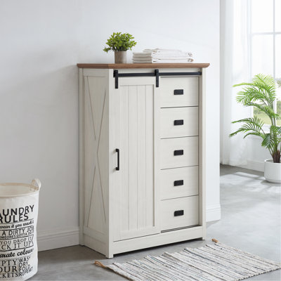 Commode de ferme polyvalente avec porte coulissante et grande capacité de rangement