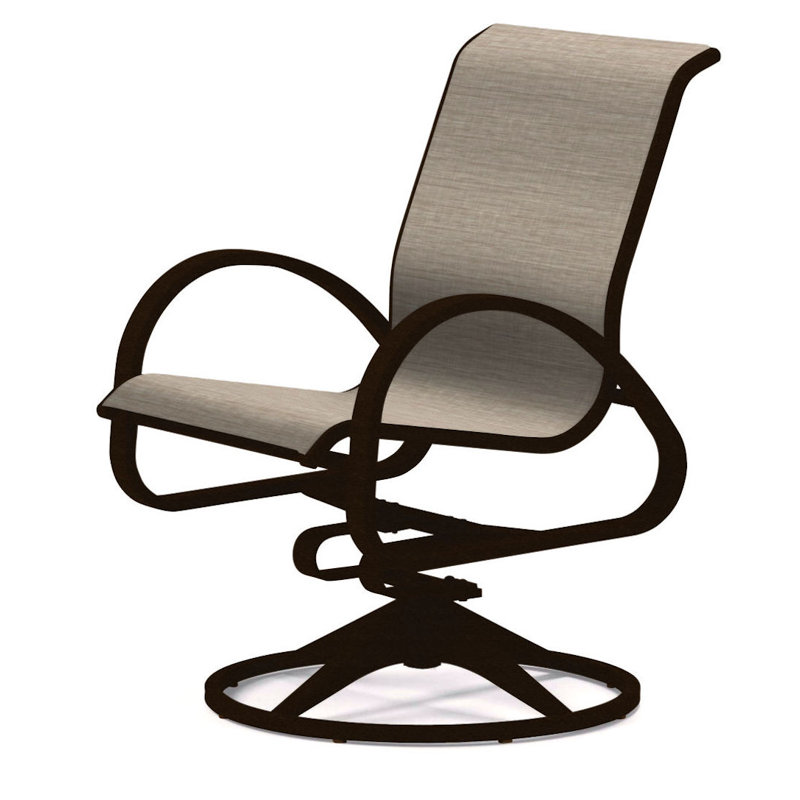 Aruba 1 Outdoor Dining Armchair, Textured Kona, Bristol Taupe Sunbrella®