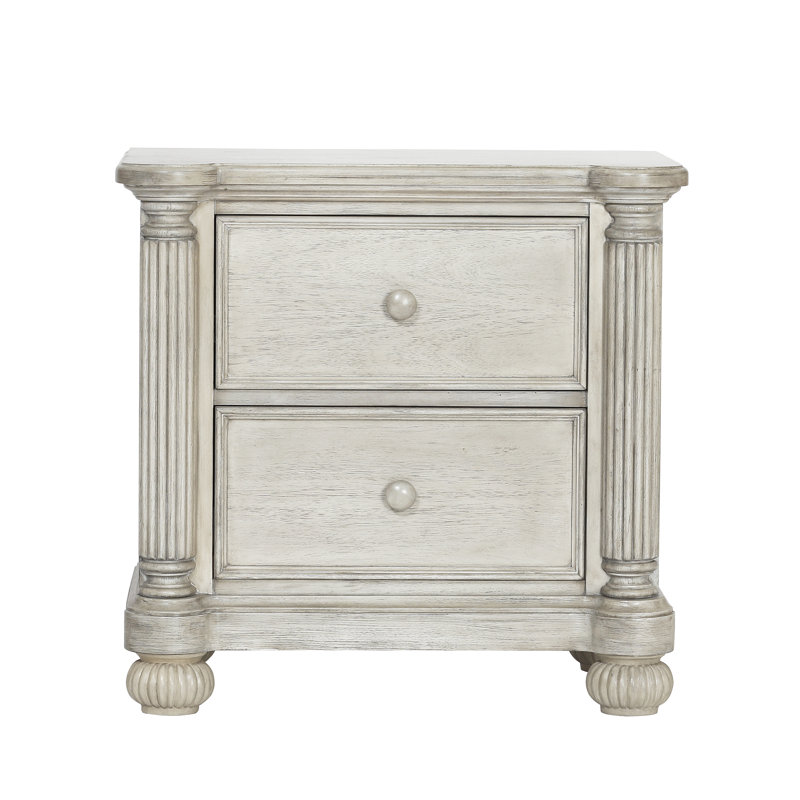 Brister 2 Drawer Nightstand, White