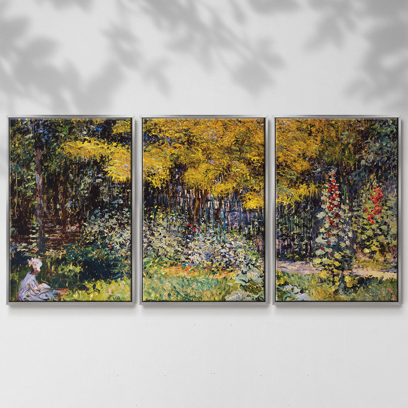 Le jardin. (Le Jardin), 1876 3 pièces, Argent, H 36 po x l 75 po x P 2 po