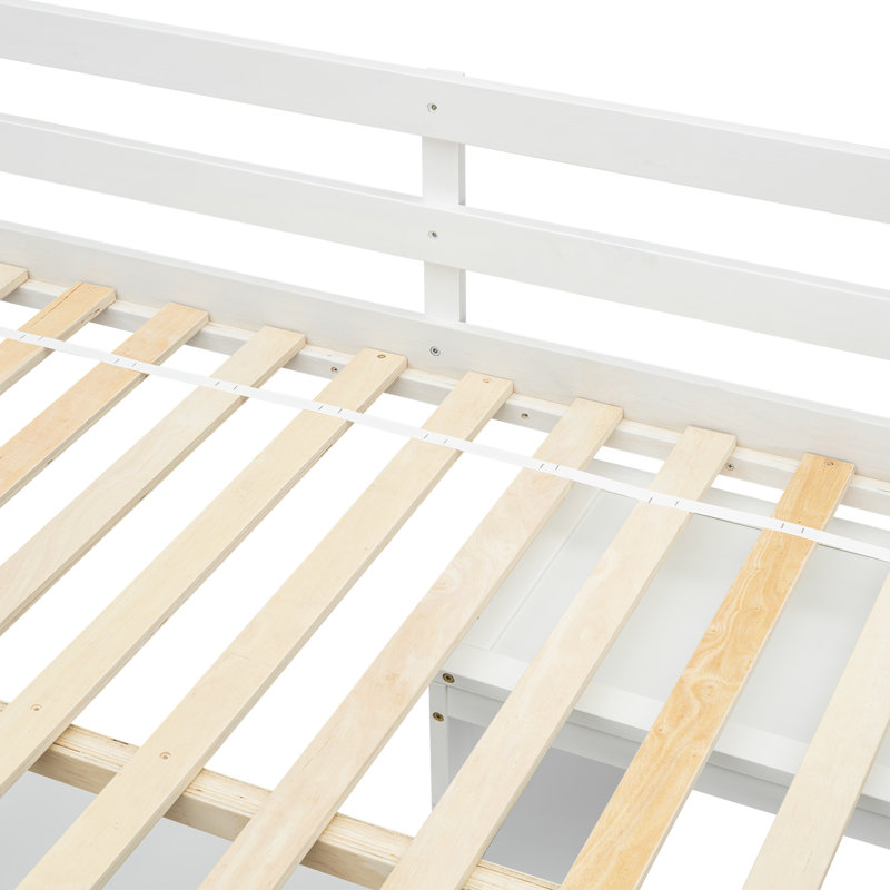 Full Loft Bed With Storage Drawers & Built-in Desk, White