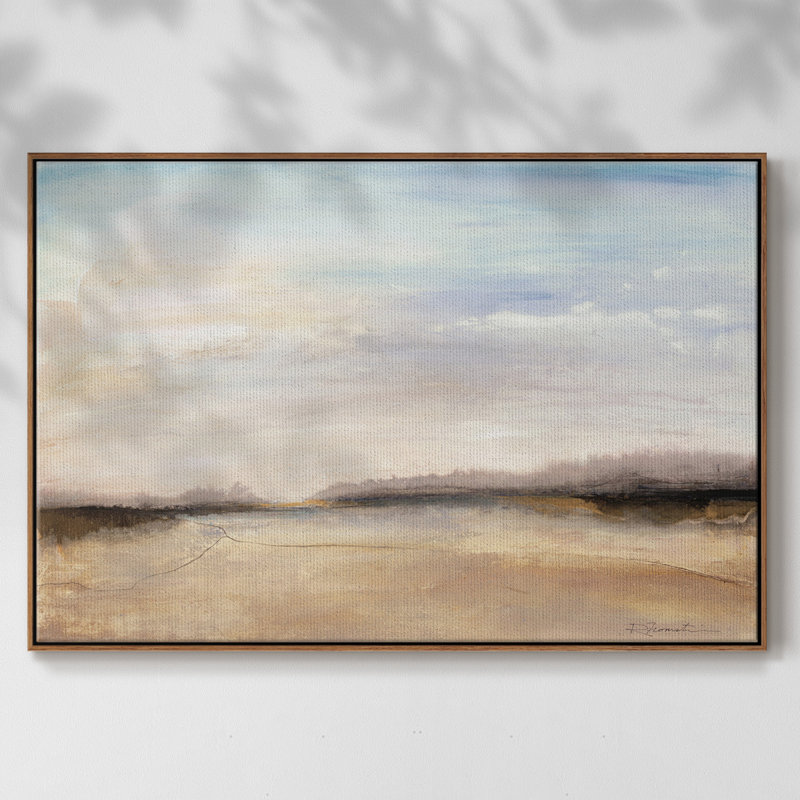 Mirage, 27" H x 41" W x 2" D, Toile encadrée noyer flottant