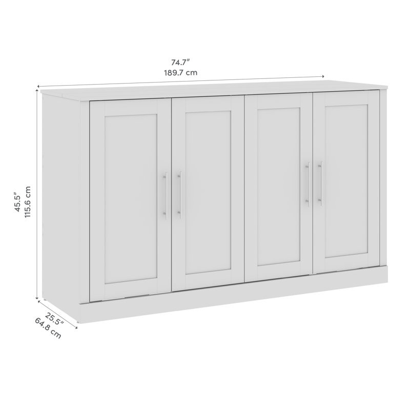 Arlex Murphy Cabinet Bed with Mattress, Queen, Brown