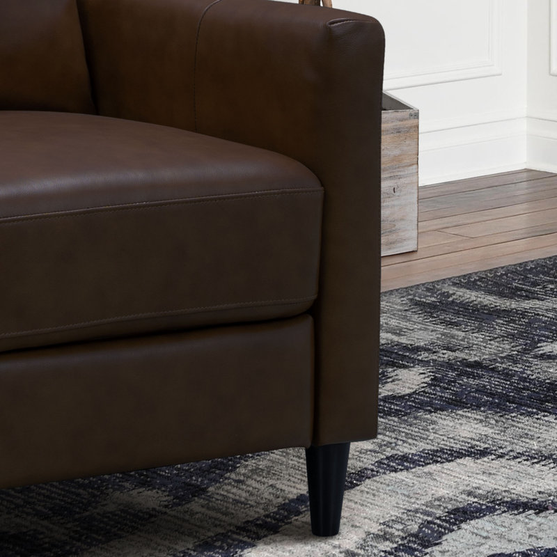 Fauteuil inclinable en cuir fleur , Cuir fleur brun café