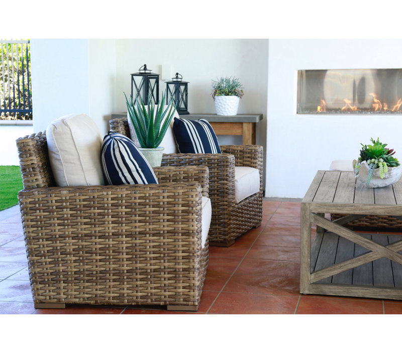 Havana Outdoor Patio Lounge Chair with Sunbrella Cushions, Canvas Flax Sunbrella®