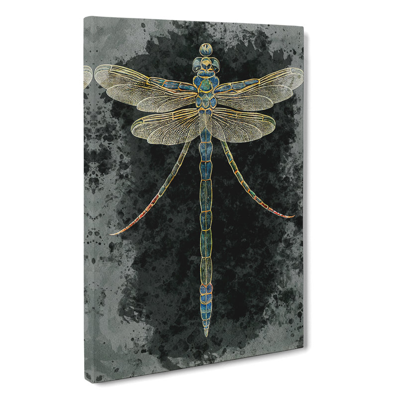 Watercolour Dragonfly No.3 - Wrapped Canvas, 76cm H x 50cm W x 3cm D