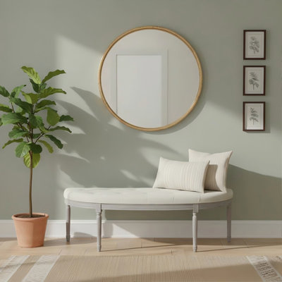 Banc rembourré capitonné beige clair Coastal