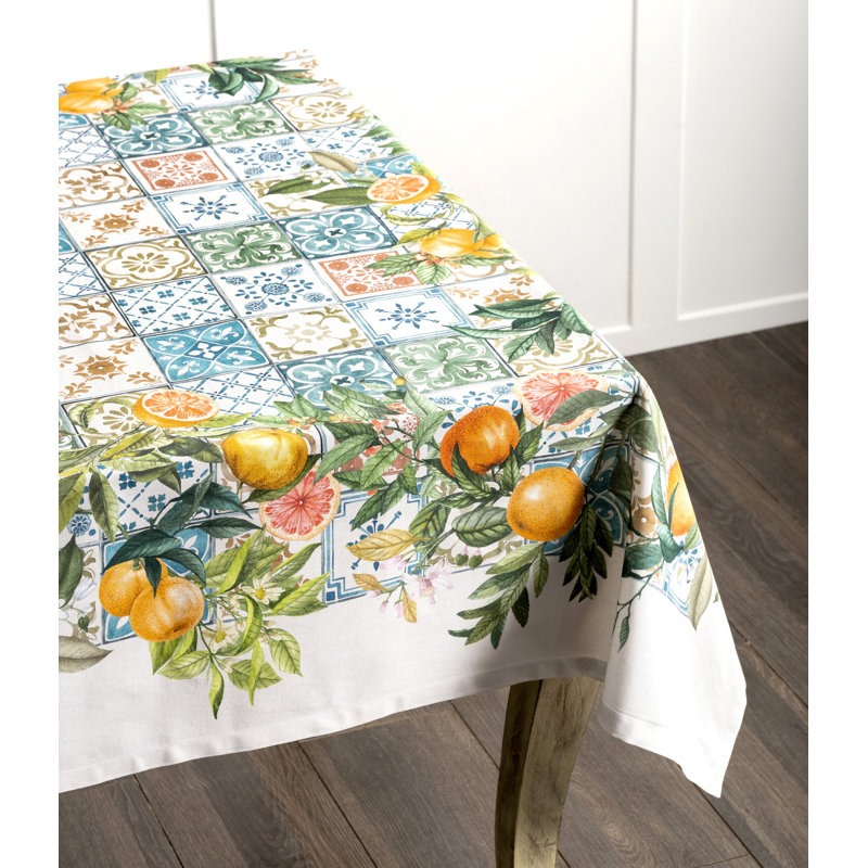Maison d'Hermine Agrume 100% Cotton Tablecloth - 54" x 54", 54" H x 54" W