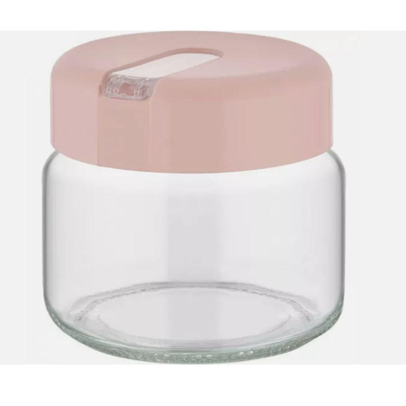 MantraRaj 4 Pack Glass Storage Jar With Lids 400ml Kitchen Food Storage ContainerJars Dispenser Box