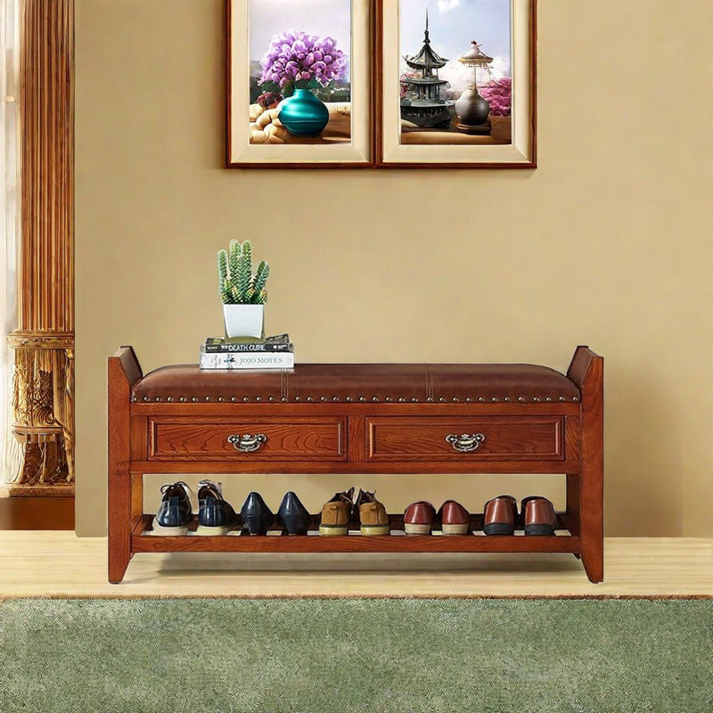 American Shoe Changing Stool 5 Pair Shoe Storage Bench