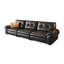 Black Genuine Leather Standard Sofa cushion Loveseat-725807447-725807432