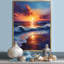 Jaune, bleu, coucher de soleil, océan, bonheur, plage, art mural-1536641723-1536641718