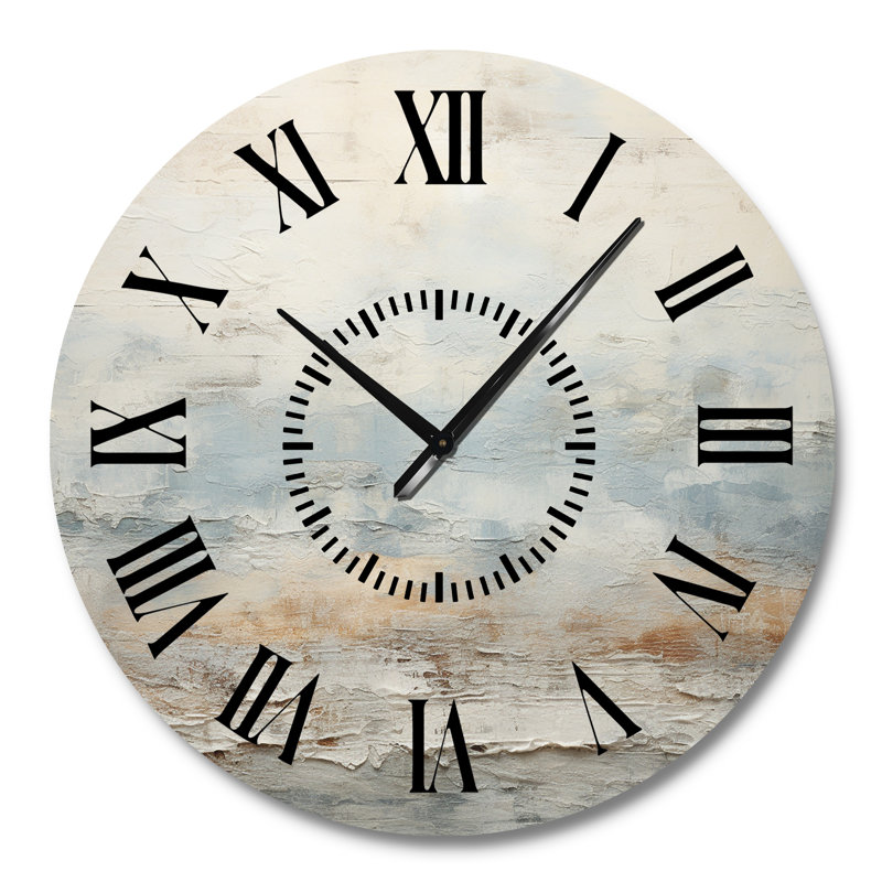 Horloge murale Beige Blue Ocean Storm, Grand