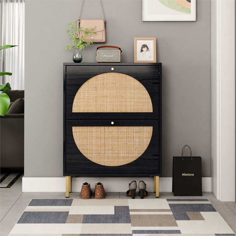 Armoire à chaussures, Noir / Blanc